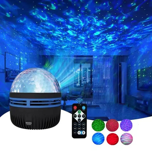 RGB Aurora Galaxy Projector – 360° Rotating USB Night Light for Home Theater Decor