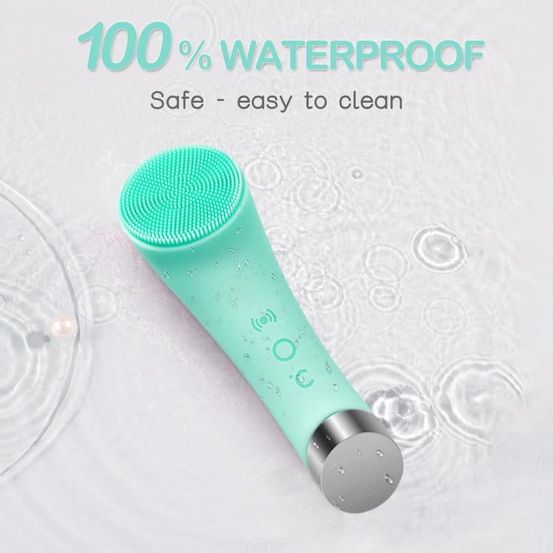 Facial Cleansing Brush, PRITECH Heatable Vibrating Face Scrubber with Massage, Silicone Face Scrubber for Women & Men, Electric Facial Cleanser for Deep Cleansing, Gentle Exfoliating Minihygieneproducts