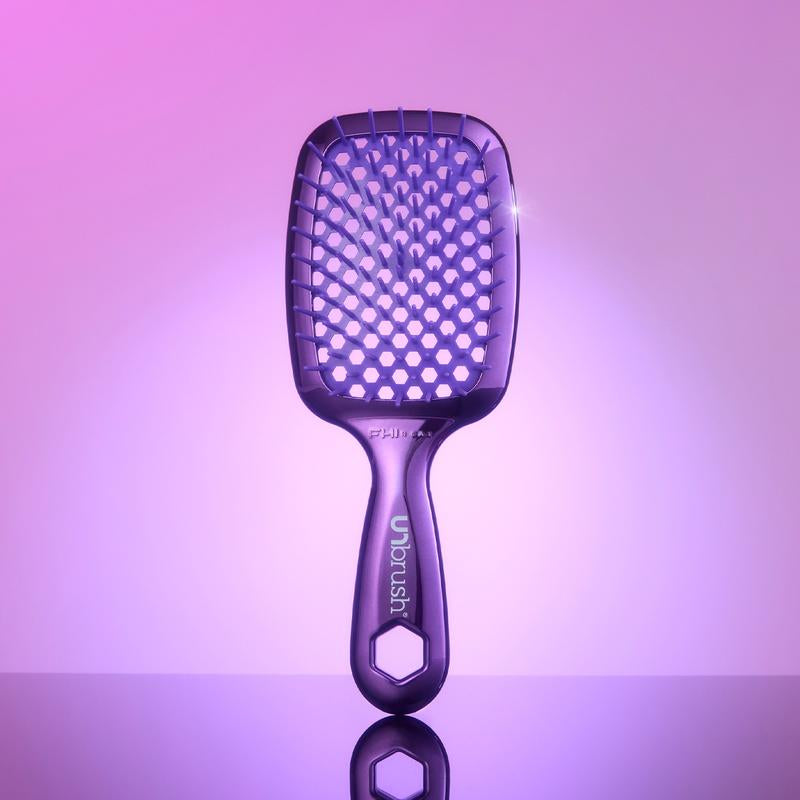 Unbrush Chrome Hair Brush, Detangling, Reduces Breakage and Styling Time, Anti-Static, Vented Cushion, Holiday Special Edition, Gift, for Curly and All Hair Types
