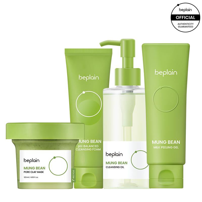 [Beplain Official] Ultimate Cleansing Reset Skin Detox Recipe Mung Bean Oil + Foam+ Peeling Gel+ Clay Mask Skin Repair Nourishing Gentle Cleanser