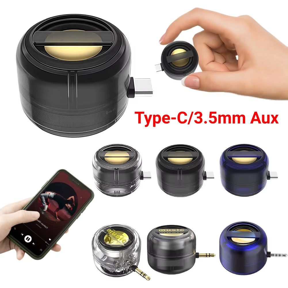Portable Mini Speaker – Type-C / 3.5mm Plug-In Mobile Phone External Sound Amplifier