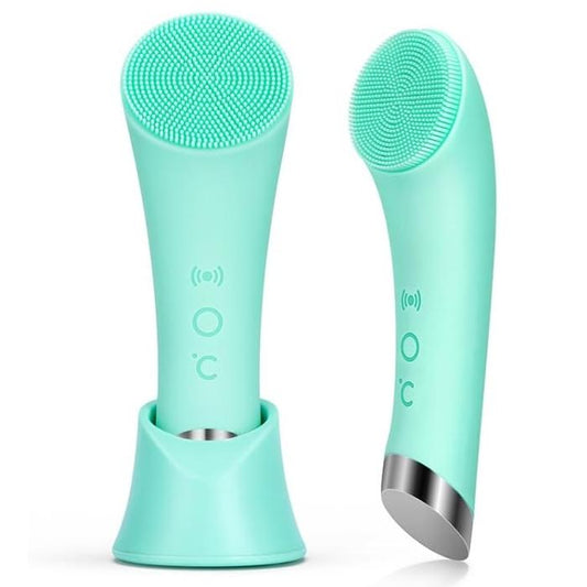 Facial Cleansing Brush, PRITECH Heatable Vibrating Face Scrubber with Massage, Silicone Face Scrubber for Women & Men, Electric Facial Cleanser for Deep Cleansing, Gentle Exfoliating Minihygieneproducts