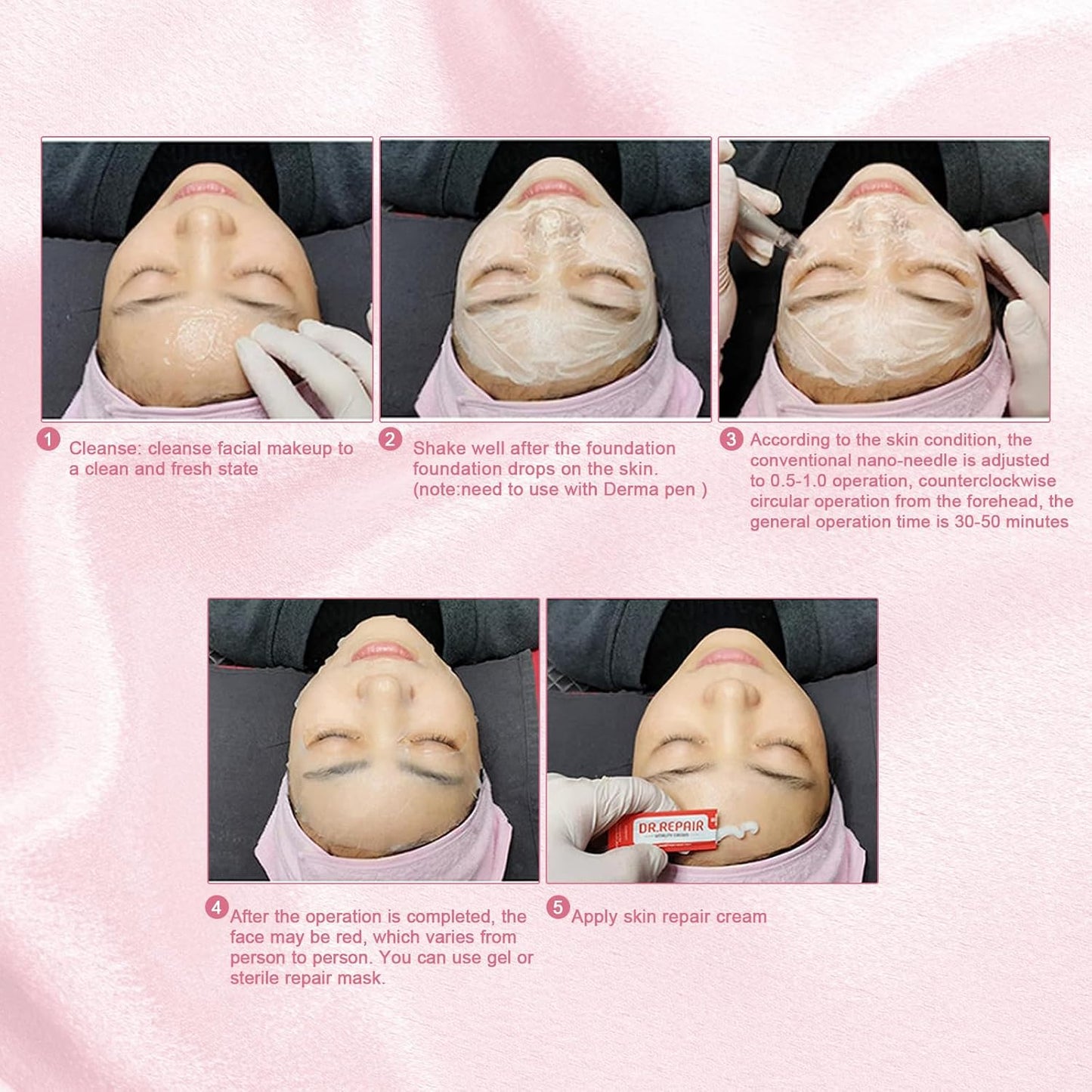 BB Facial Glow Serum Starter Kit Hydration Essence Foundation Skin Care Kit 0.27 Oz 10 Vials, Combined with Niacinamide and Peptides to Lighten Skin Tone Anti-Aging Foundation 5-Mix Pack