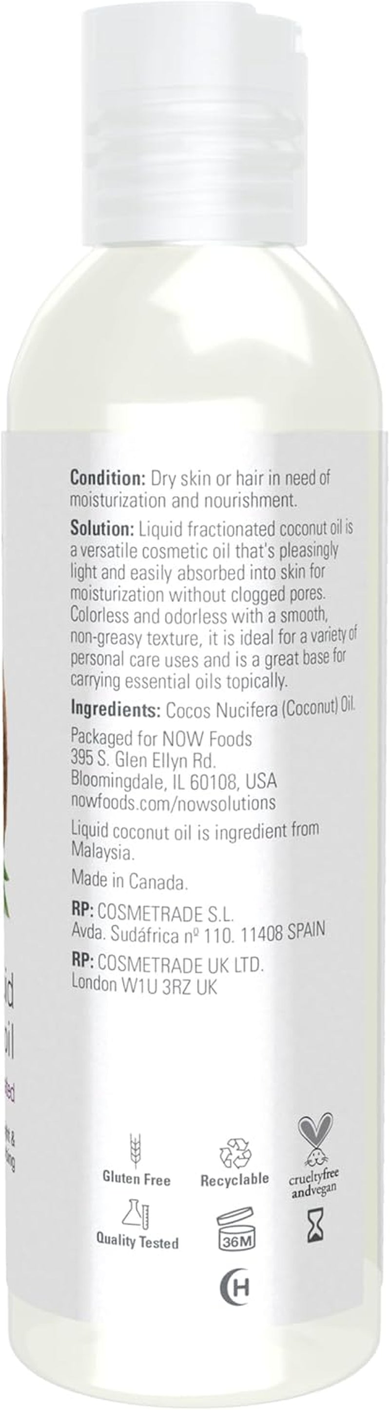 Solutions, Liquid Coconut Oil, Light and Nourishing, Promotes Healthy-Looking Skin and Hair, 4-Ounce