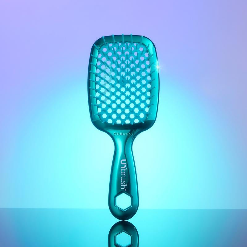 Unbrush Chrome Hair Brush, Detangling, Reduces Breakage and Styling Time, Anti-Static, Vented Cushion, Holiday Special Edition, Gift, for Curly and All Hair Types