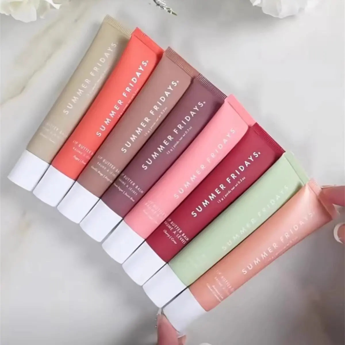 Fashion  Cherry Pink Sugar Vanilla Lip Balm Moisturizing Lipstick Set Soft Tube Mirror Lip Gloss Lip Makeup Care