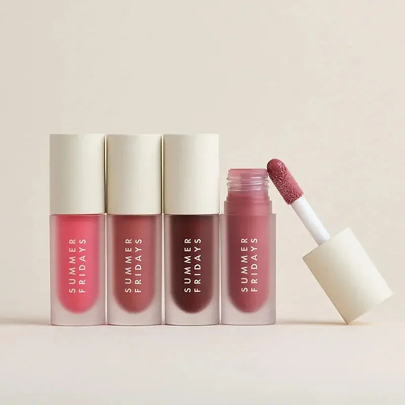 Fashion  Cherry Pink Sugar Vanilla Lip Balm Moisturizing Lipstick Set Soft Tube Mirror Lip Gloss Lip Makeup Care