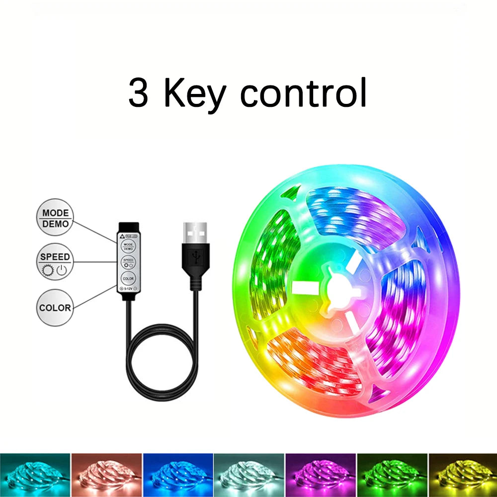 RGB LED Strip Lights 40M / 131Ft – Music Sync, APP + Remote Control, USB 5V Flexible Tape