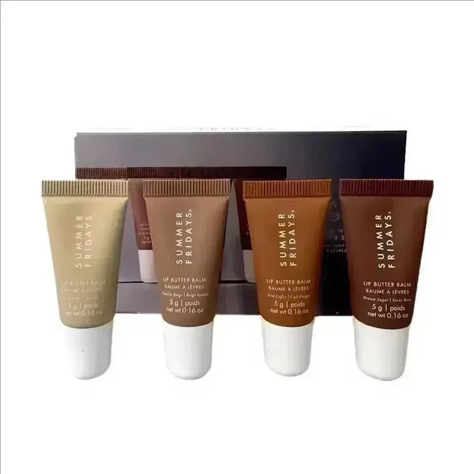 Fashion  Cherry Pink Sugar Vanilla Lip Balm Moisturizing Lipstick Set Soft Tube Mirror Lip Gloss Lip Makeup Care