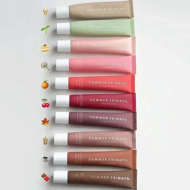 Fashion  Cherry Pink Sugar Vanilla Lip Balm Moisturizing Lipstick Set Soft Tube Mirror Lip Gloss Lip Makeup Care