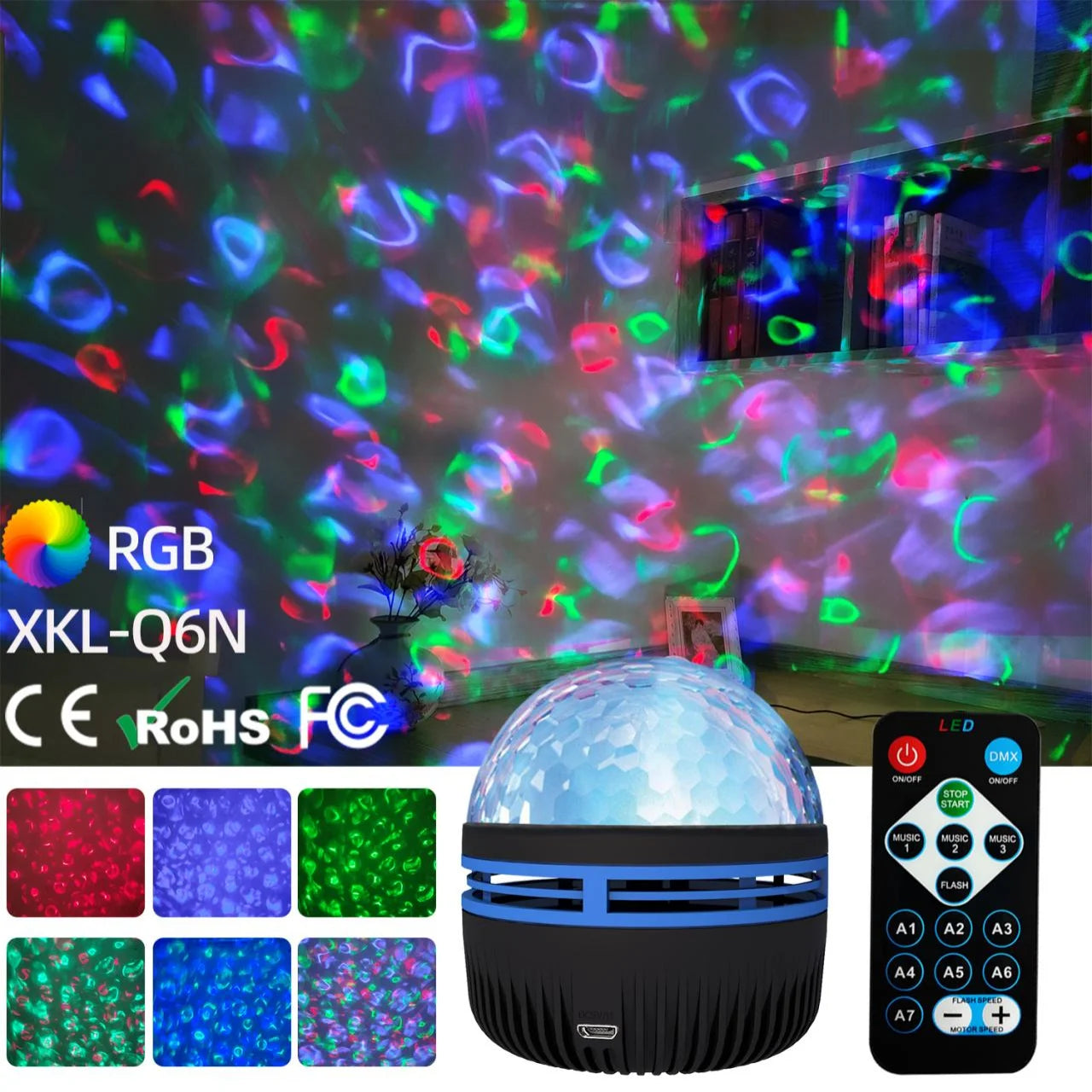 RGB Aurora Galaxy Projector – 360° Rotating USB Night Light for Home Theater Decor