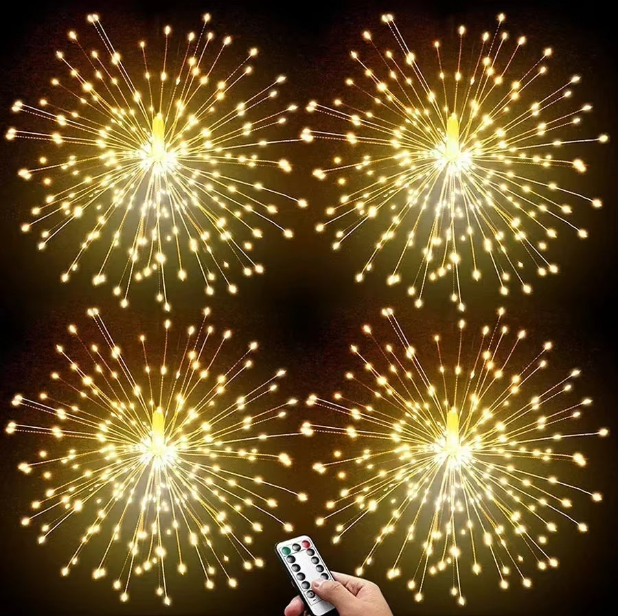 Firework Starburst Light – 120/180/200 LED Battery-Operated Hanging Fairy Globe Light