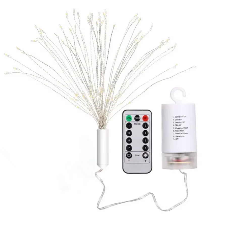 Firework Starburst Light – 120/180/200 LED Battery-Operated Hanging Fairy Globe Light
